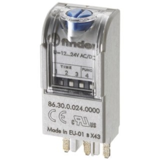Finder Pluggable Function Module Timer Module 12-240 V AC/DC Dual Function LED Indicator 86.30.8.240.0000
