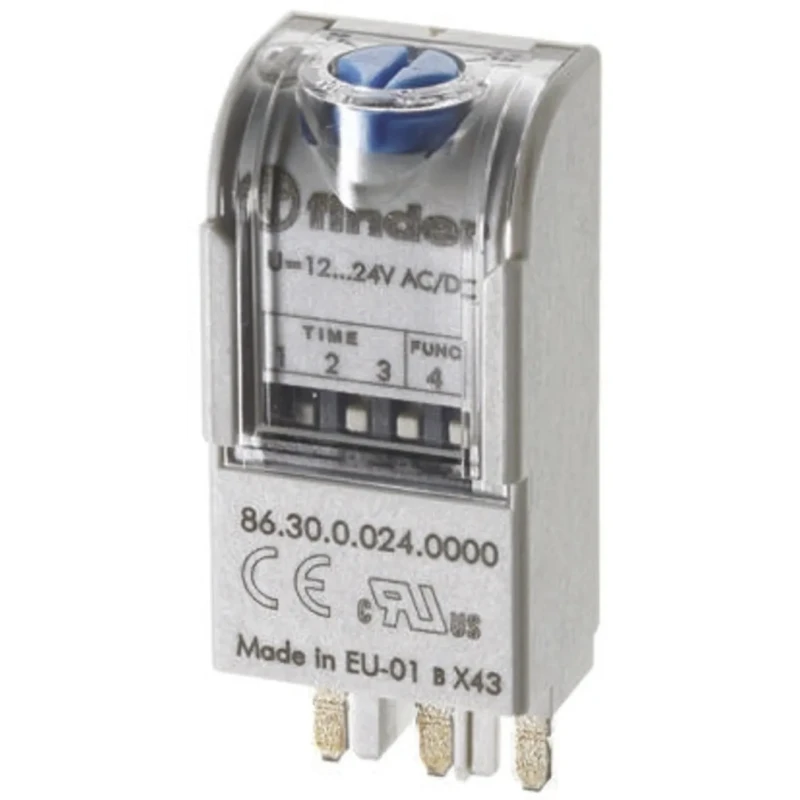 Finder Pluggable Function Module Timer Module 12-240 V AC/DC Dual Function LED Indicator 86.30.8.240.0000