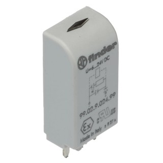 Finder Pluggable Function Module with LED Diode Green, Modular Industrial Electrical Control, Italy 99.02.9.024.99