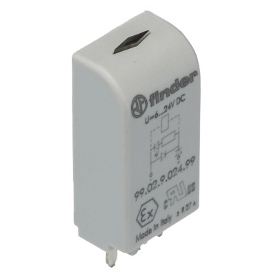 Finder Pluggable Function Module with LED Diode Green, Modular Industrial Electrical Control, Italy 99.02.9.024.99