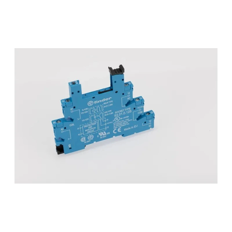 Finder 93 5 Way 250V AC DIN Rail Relay Socket for Use with 34.51 and 34.81 Series Relays 93.01.0.125