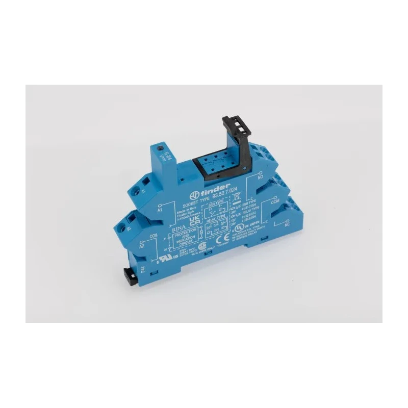 Finder 5 Way 24V DC DIN Rail Relay Socket 10A for 41 Series 93.52.7.024
