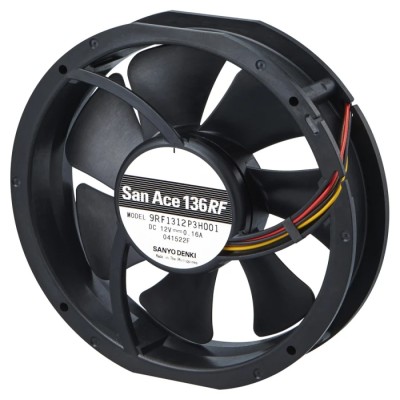 Sanyo Denki San Ace 9RF Series Axial Fan 12V DC 1.8W 150mA Max 120 m³/h Airflow IP0 136mm × 136mm × 28mm 9RF1312P3H001