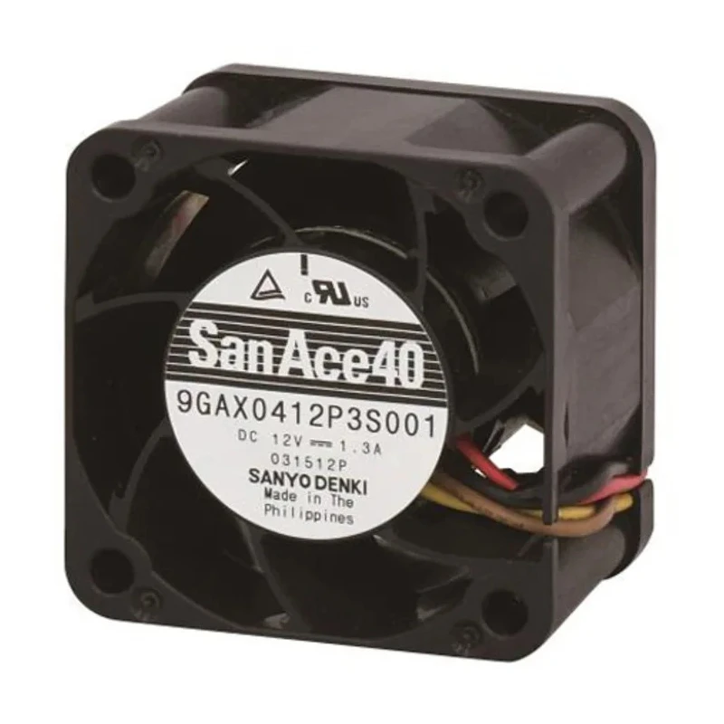 Sanyo Denki San Ace 9GAX Series Axial Fan 12V DC 15.6W 1.3A Max 54 m³/h IP0 40 mm 9GAX0412P3S003