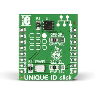MikroElektronika Development Board for DS2401 Silicon Serial Number IC, 64bit Memory, 1 Wire Interface, MikroBus MIKROE-1819