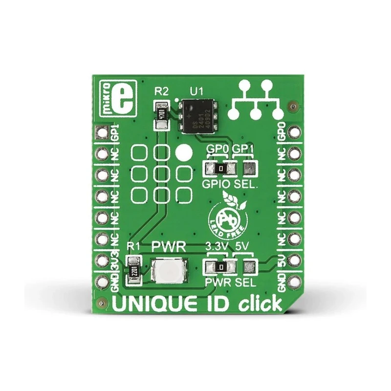 MikroElektronika Development Board for DS2401 Silicon Serial Number IC, 64bit Memory, 1 Wire Interface, MikroBus MIKROE-1819