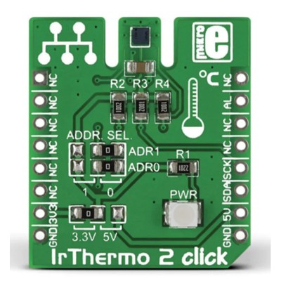 MikroElektronika IR Thermo 2 Click Non-Contact Temperature Sensor MikroBus Click Board, -40°C to +125°C, 14-bit MIKROE-1888