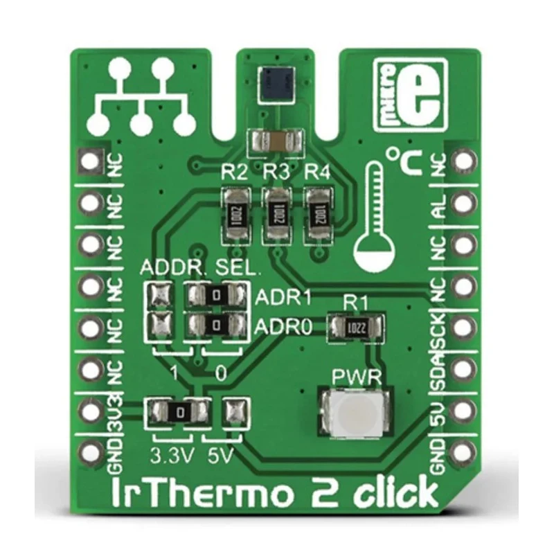 MikroElektronika IR Thermo 2 Click Non-Contact Temperature Sensor MikroBus Click Board, -40°C to +125°C, 14-bit MIKROE-1888