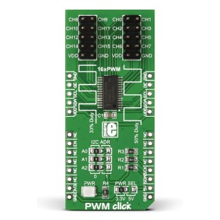 MikroElektronika Power Management Development Kit PWM Click PWM Controller for PCA9685PW, 16-Channel 12-bit MIKROE-1898