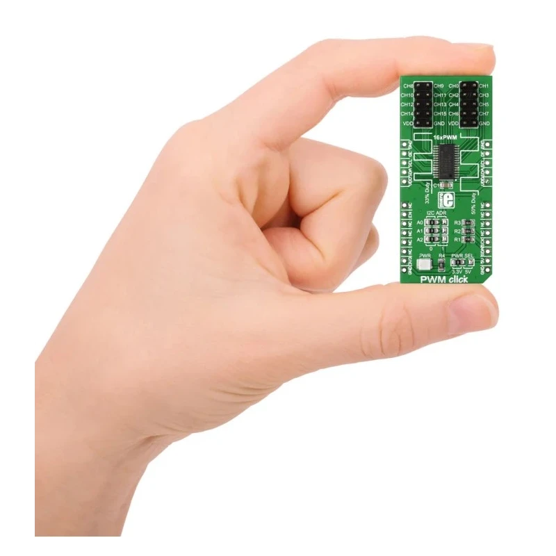 MikroElektronika Power Management Development Kit PWM Click PWM Controller for PCA9685PW, 16-Channel 12-bit MIKROE-1898