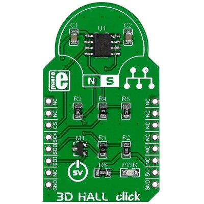 MikroElektronika 3D Hall Click Hall Effect Sensor MikroBus Click Board for MLX90333 MIKROE-1987