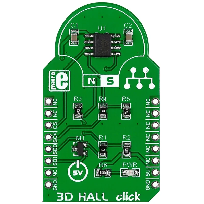 MikroElektronika 3D Hall Click Hall Effect Sensor MikroBus Click Board for MLX90333 MIKROE-1987