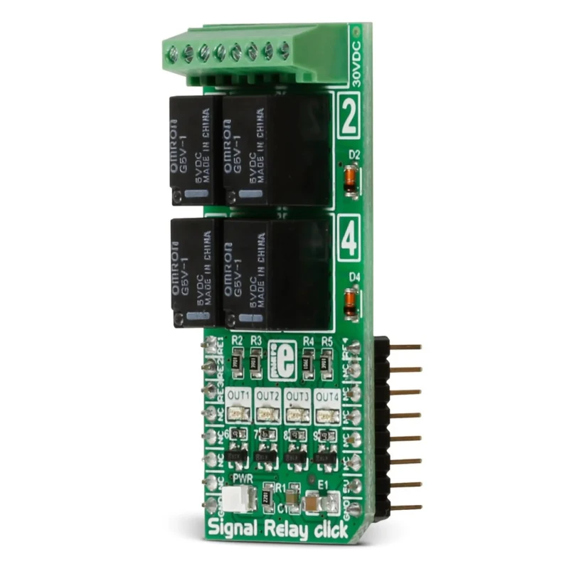 MikroElektronika Signal Relay Click Relay Click for GV5-1 for Heaters, Alarm Units, Lamps, Home Automation MIKROE-2154