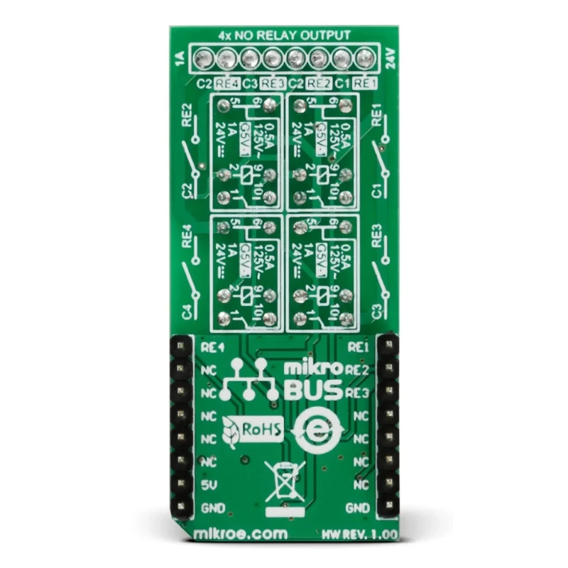 MikroElektronika Signal Relay Click Relay Click for GV5-1 for Heaters, Alarm Units, Lamps, Home Automation MIKROE-2154