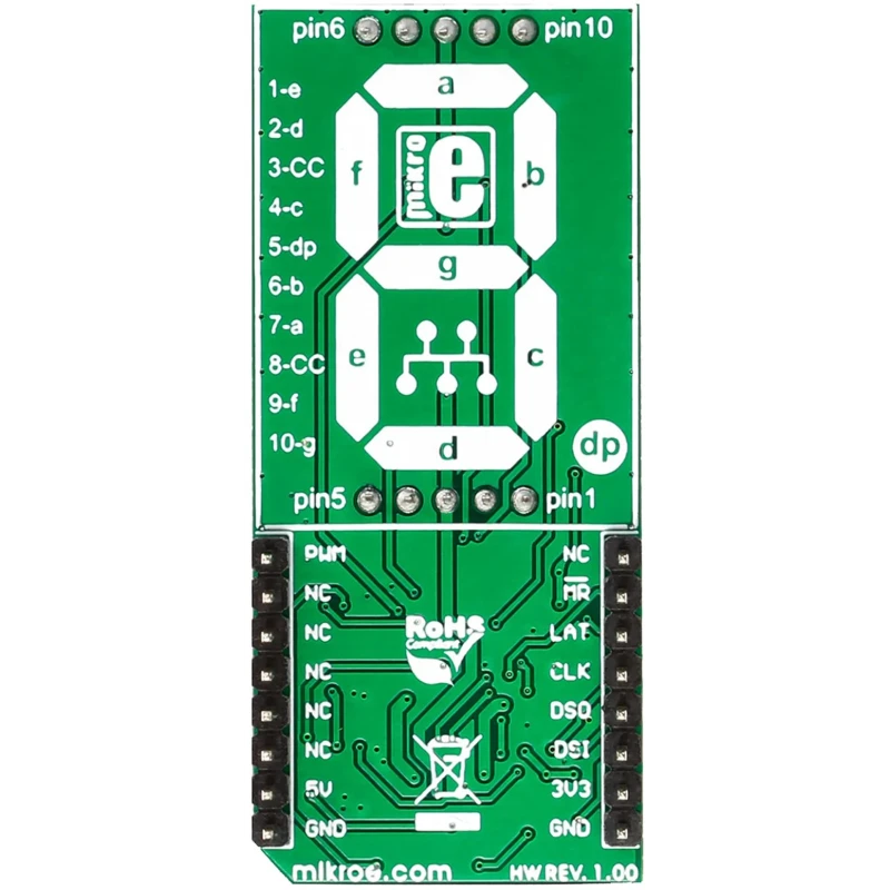 MikroElektronika Big 7-Seg R Click 7 Segment Display MikroBus Click Board MIKROE-2269