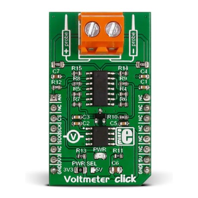 MikroElektronika Power Management Development Kit Voltmeter Click Voltage Measurement for MCP3201 for MikroBus MIKROE-2436