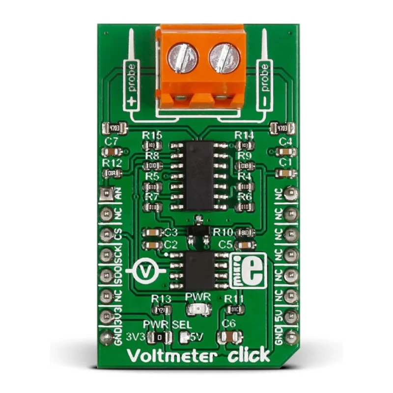 MikroElektronika Power Management Development Kit Voltmeter Click Voltage Measurement for MCP3201 for MikroBus MIKROE-2436