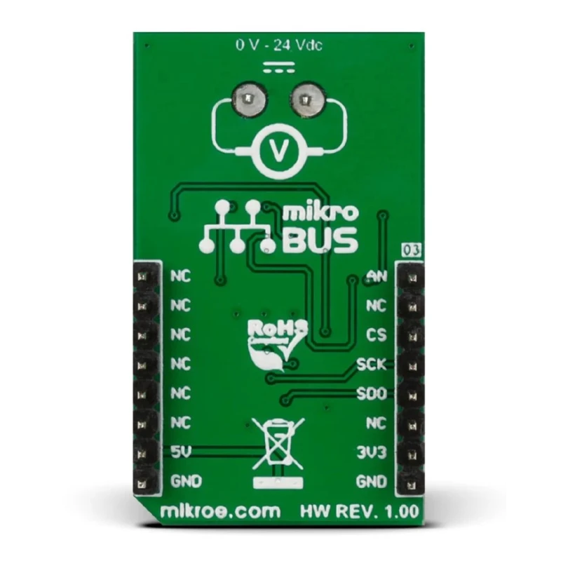 MikroElektronika Power Management Development Kit Voltmeter Click Voltage Measurement for MCP3201 for MikroBus MIKROE-2436