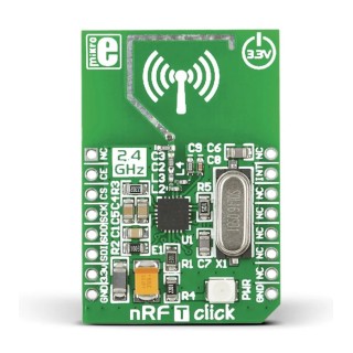 MikroElektronika Communication & Wireless Development Tool nRF T Click nRF24L01P RF Transceiver MikroBus Click MIKROE-1305