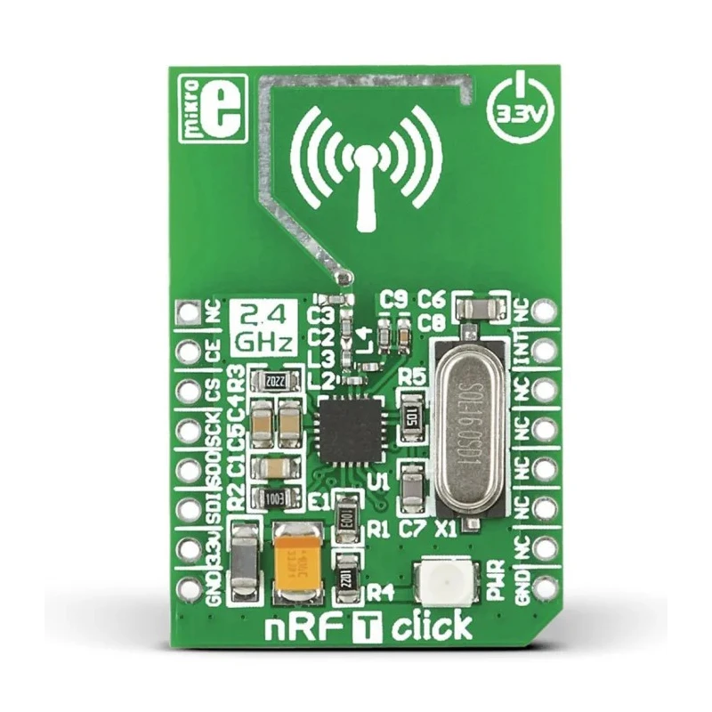 MikroElektronika Communication & Wireless Development Tool nRF T Click nRF24L01P RF Transceiver MikroBus Click MIKROE-1305