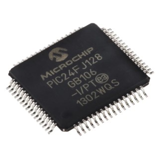 Microchip 16 bit PIC PIC24FJ Microcontroller 32 MHz 128kB FLASH 64-Pin TQFP 