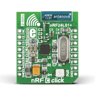 MikroElektronika Communication & Wireless Development Tool nRF C Click nRF24L01P RF Transceiver MikroBus Click MIKROE-1304