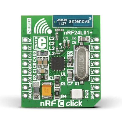 MikroElektronika Communication & Wireless Development Tool nRF C Click nRF24L01P RF Transceiver MikroBus Click MIKROE-1304
