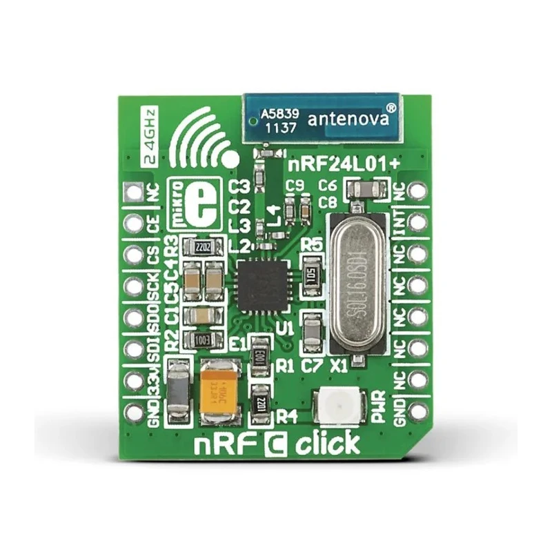 MikroElektronika Communication & Wireless Development Tool nRF C Click nRF24L01P RF Transceiver MikroBus Click MIKROE-1304