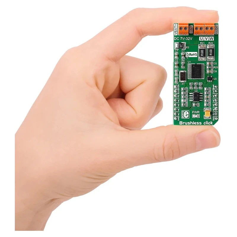 MikroElektronika Brushless Click Motor Controller for TB6575FNG, 7-32 V DC, PWM Sensorless Controller MIKROE-2441