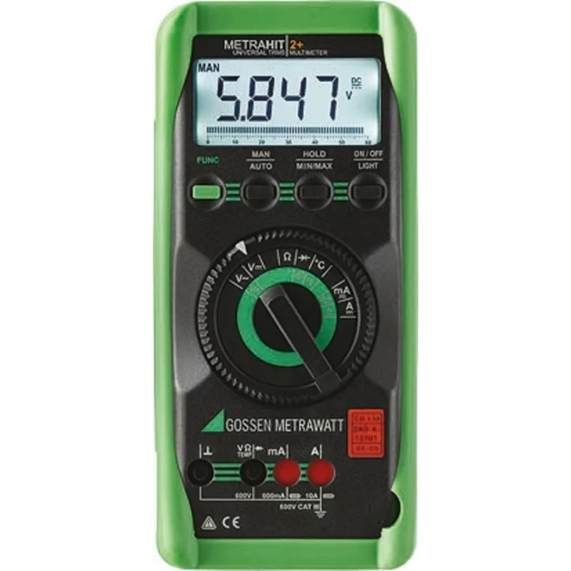 Gossen Metrawatt METRAHit 2+ Handheld True RMS Multimeter Digital Display CAT III 600V M205A