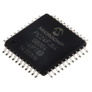 Microchip 16 bit PIC24FJ Microcontroller, 32 MHz, 64 kB FLASH, 44-Pin TQFP PIC24FJ64GB004-I/PT