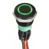 Apem AV Series Illuminated Push Button Switch Momentary Panel Mount 19.2 mm Cutout DPDT Green LED IP67 30 V AV9V12F1020870K