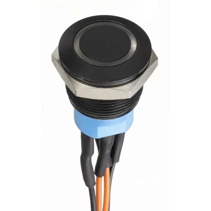 Apem AV Series Illuminated Push Button Switch Momentary Panel Mount 19.2 mm Cutout DPDT Green LED IP67 30 V AV9V12F1020870K