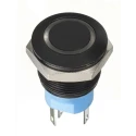 Apem AV Series Illuminated Momentary Push Button Switch, Panel Mount, 19.2 mm Cutout, DPDT, Blue LED, IP67 AV910220000870K