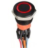 Apem AV Series Illuminated Push Button Switch Momentary Panel Mount 19.2 mm Cutout DPDT Red LED IP67 30V dc AV9622F1020870K