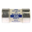 RS PRO 60A Cartridge Fuse, 30 x 57 mm, BS1361, 415V AC, House Service Cut-Out Fuse Link 667-0330