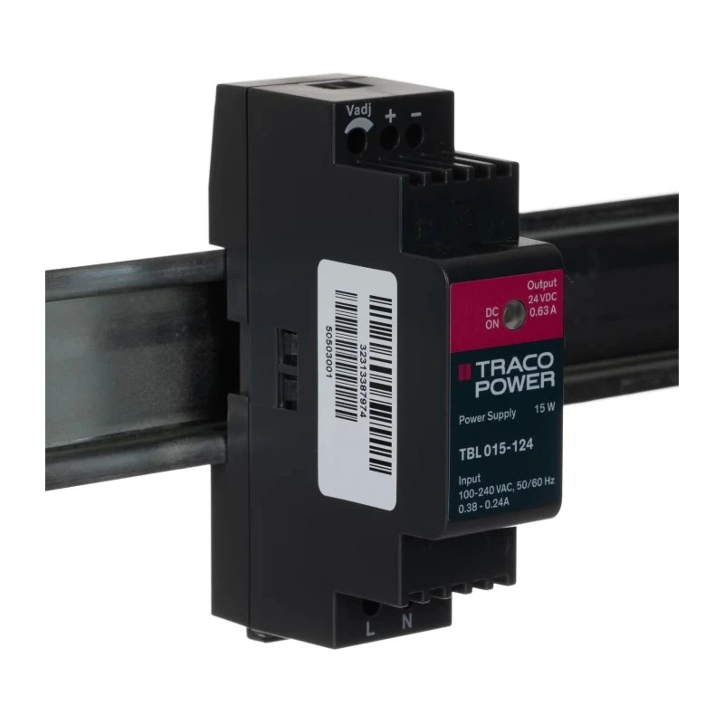 TRACOPOWER TBL Switched Mode DIN Rail Power Supply 264V AC Input, 28V DC Output, 630 mA, 15W TBL 015-124