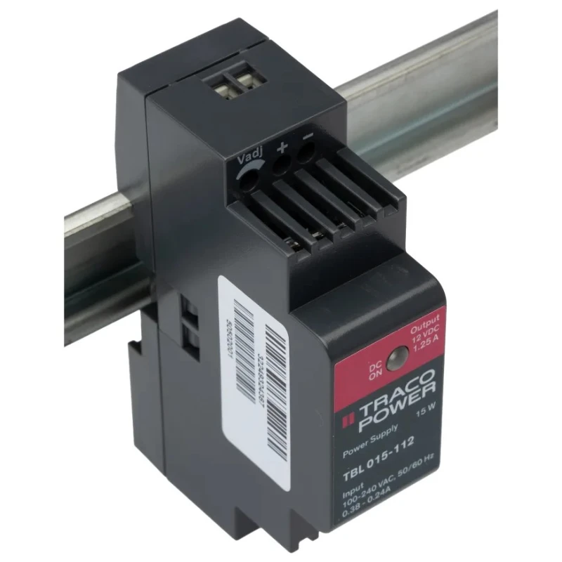 TRACOPOWER Switched Mode DIN Rail Power Supply 264V AC Input 16V DC, 1.25A Output, 15W TBL 015-112