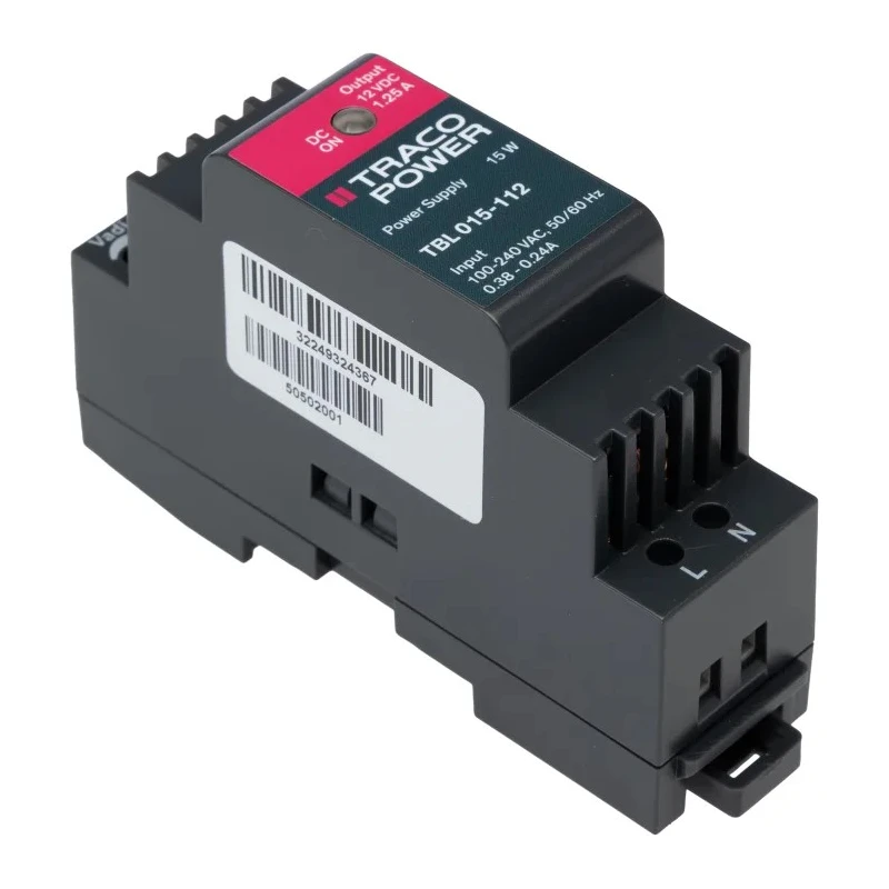 TRACOPOWER Switched Mode DIN Rail Power Supply 264V AC Input 16V DC, 1.25A Output, 15W TBL 015-112