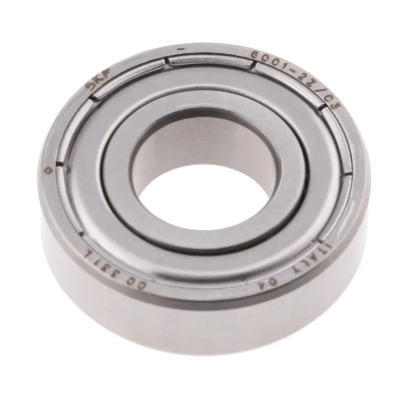 SKF Single Row Deep Groove Ball Bearing 12 mm ID, 28 mm OD, 8 mm Width, Sheet Metal Cage, Shielded, Internal 6001-2Z/C3