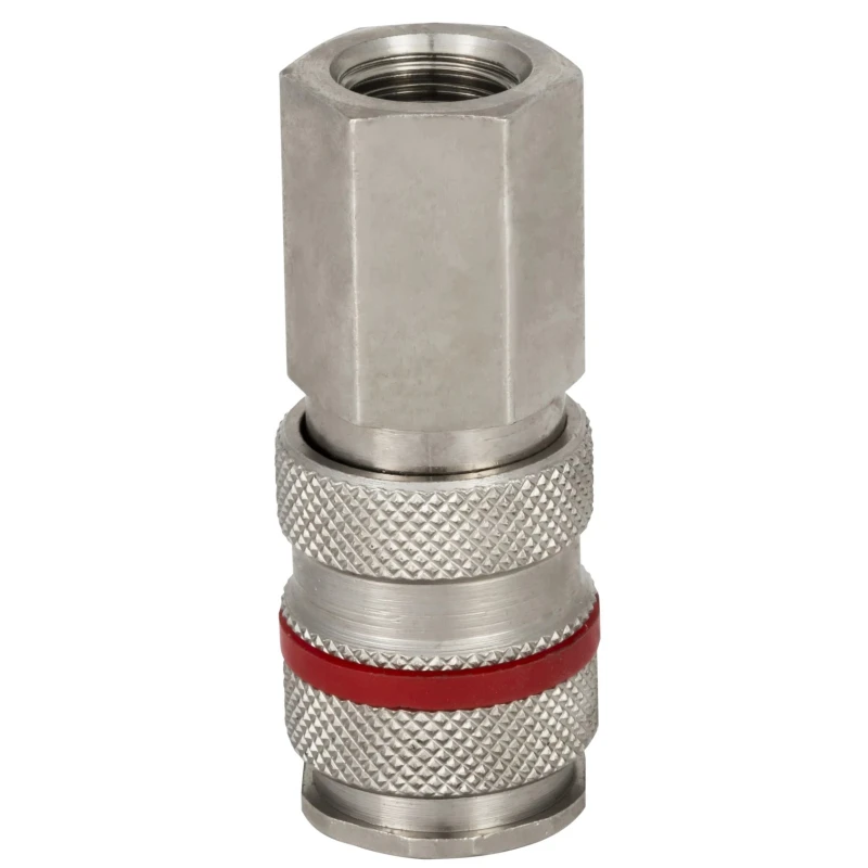 RS PRO Brass Steel Pneumatic Quick Connect Coupling 1/4 in Female G Single Shut Off Valve 667-1728
