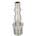 RS PRO Steel Pneumatic Quick Connect Coupling 3/8 in Male R Thread Single Shut Off With Valve 667-1734