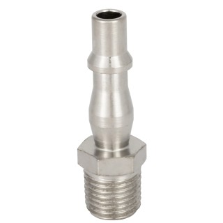 RS PRO Steel Pneumatic Quick Connect Coupling 3/8 in Male R Thread Single Shut Off With Valve 667-1734