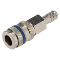 RS PRO Steel, Brass Pneumatic Quick Connect Coupling, Female, Male 10mm Single Shut Off Valve, Nickel Plated 667-1920