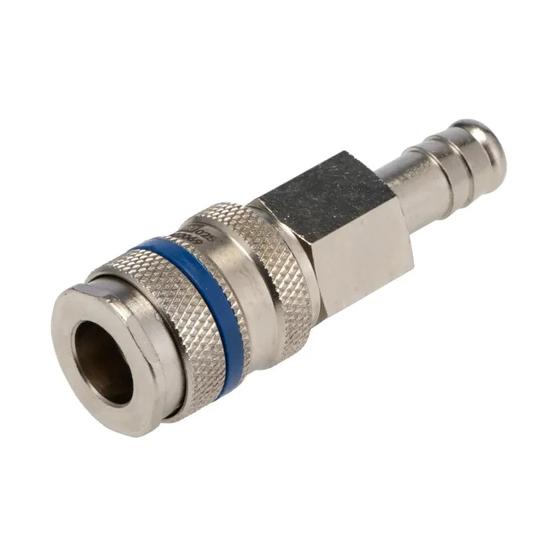 RS PRO Steel, Brass Pneumatic Quick Connect Coupling, Female, Male 10mm Single Shut Off Valve, Nickel Plated 667-1920