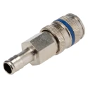 RS PRO Steel, Brass Pneumatic Quick Connect Coupling, Female, Male 10mm Single Shut Off Valve, Nickel Plated 667-1920