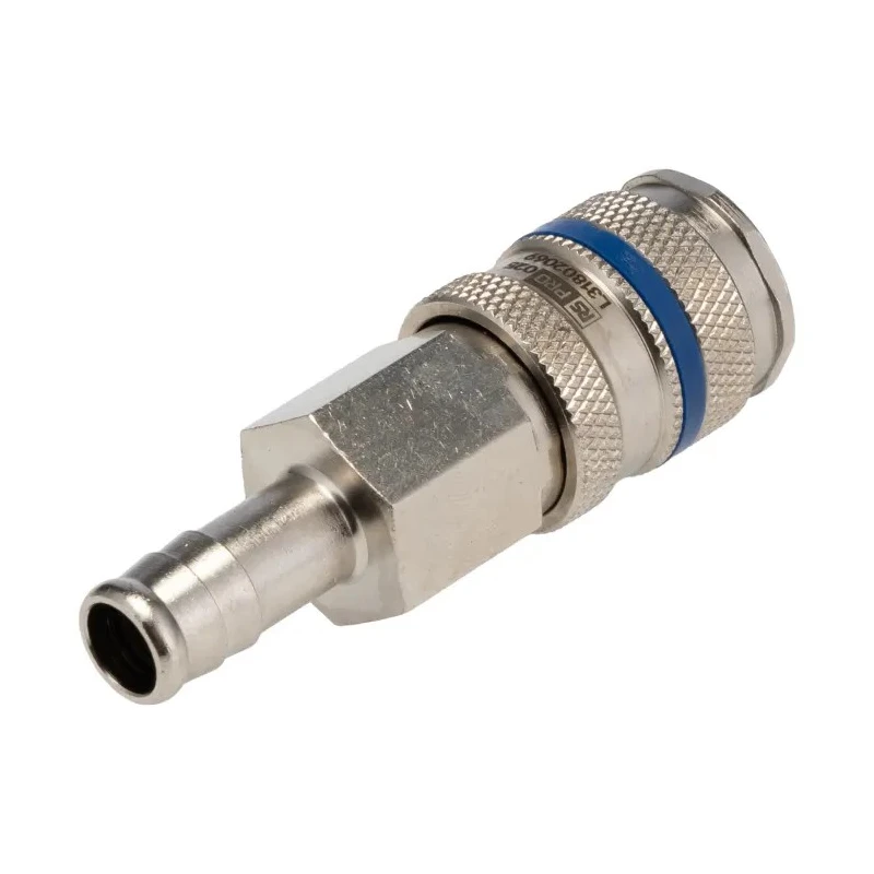 RS PRO Steel, Brass Pneumatic Quick Connect Coupling, Female, Male 10mm Single Shut Off Valve, Nickel Plated 667-1920