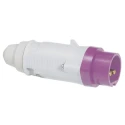 Legrand IP44 Violet Cable Mount 2P Straight Industrial Power Connector, 16A, 20V, 25V IP44 