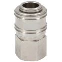 RS PRO Brass Pneumatic Quick Connect Coupling, 1/4 in Female G Thread, Single Shut Off Valve, Nickel Plated 667-1970