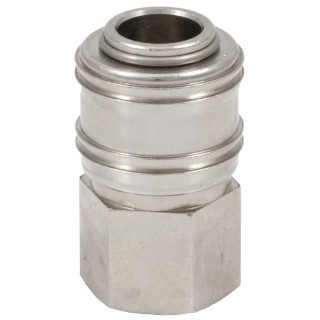 RS PRO Brass Pneumatic Quick Connect Coupling, 1/4 in Female G Thread, Single Shut Off Valve, Nickel Plated 667-1970